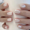 Short white chrome press-on nails with a glossy, mirror-like finish